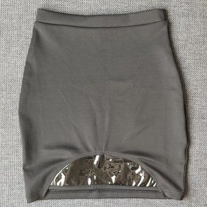 *3/$30* Black Bodycon Mini Skirt with Clear Panel